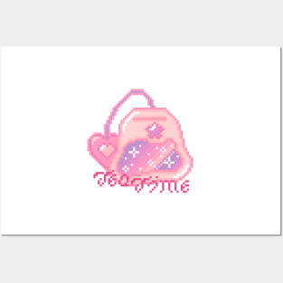 Galaxy Tea Bag Pixel Art Posters and Art